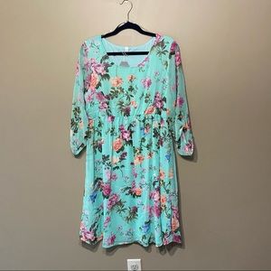 NWT Maternity PinkBlush Chiffon Dress Size L